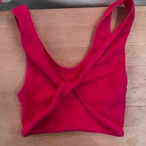 Pink twist tank top